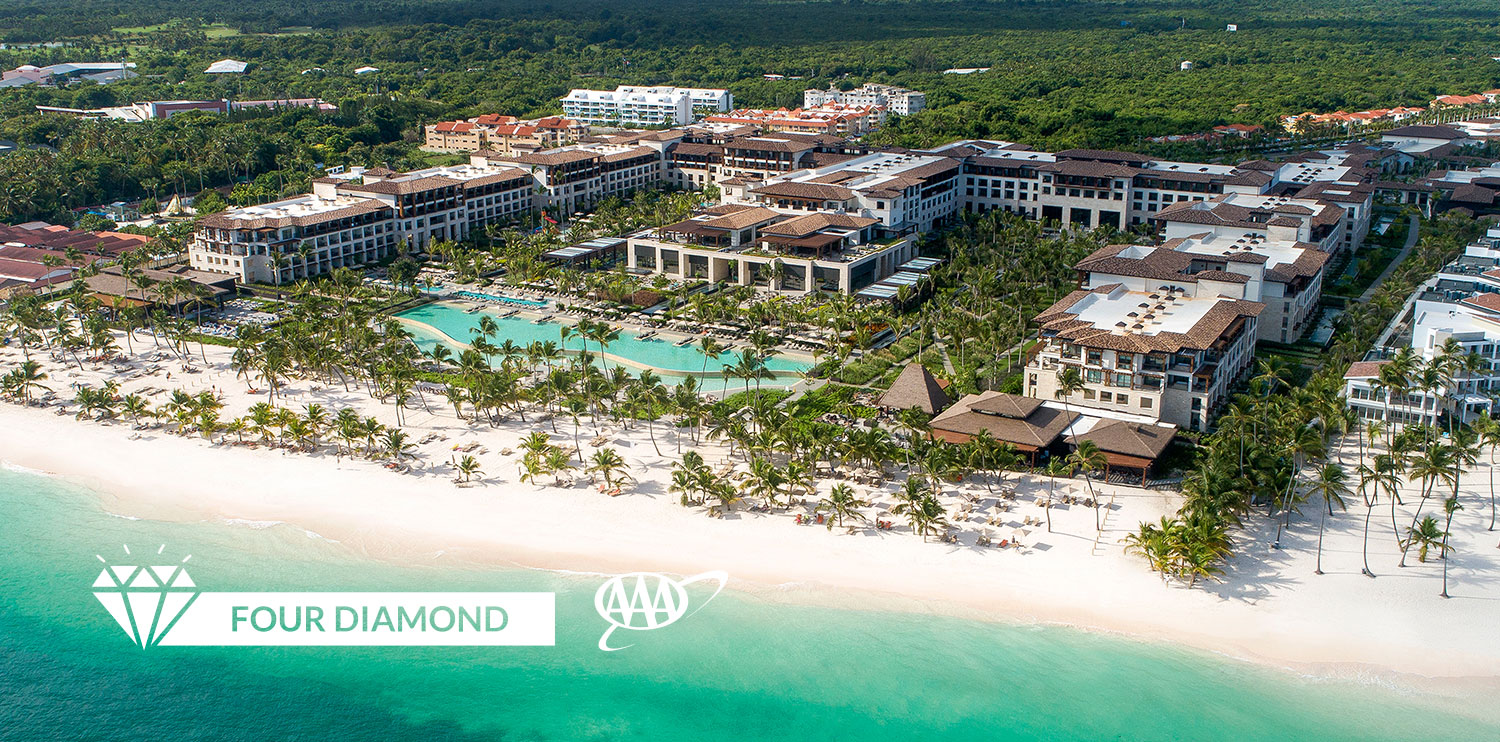  Iconic aerial image of the Lopesan Costa Bávaro hotel, Resort, Spa & Casino in Punta Cana, Dominican Republic 